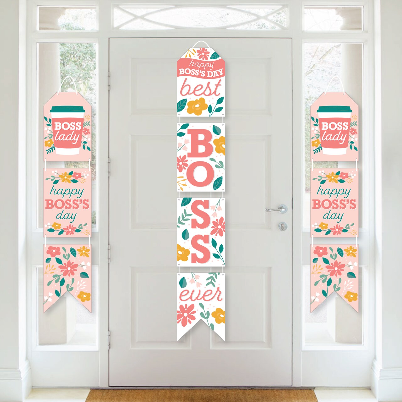 Big Dot of Happiness Female Best Boss Ever - Hanging Vertical Paper Door Banners - Women Boss's Day Wall Decoration Kit - Indoor Door Decor